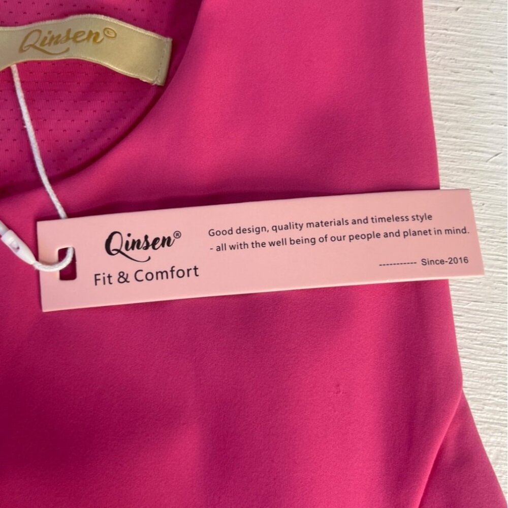 Qinsen Sleeveless Tennis Golf Dress Womens XL Pink New Undershorts - Picture 11 of 11